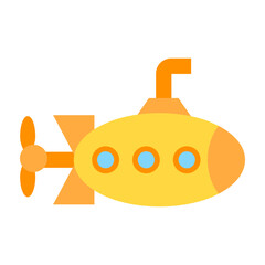 Toy Submarine Flat Icon Design
