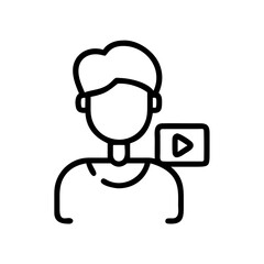 Ultimate Line Art Design, Sleek and Modern Vlogging Icon for Content Creators