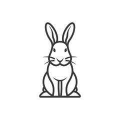 Line Drawing of a Sitting Rabbit