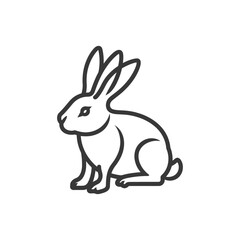 Obraz premium Line drawing of a sitting rabbit