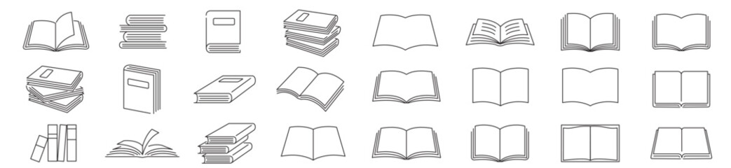 book icon set vector. Linear icon set. 
