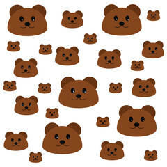 Cute teddy seamless pattern design