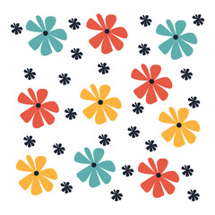 Fototapeta premium Colorful Floral Pattern with Repeating Flowers