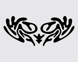 Neo tribal wings sigilism ornate illustration vector acid brutalist streetwear element clip art cool tattoo ink, t shirt design clothing sticker editable