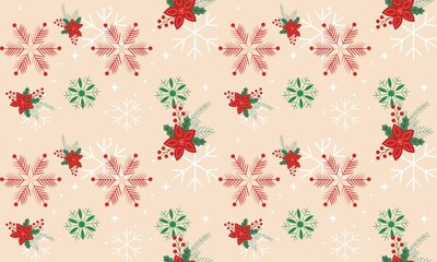 Christmas seamless pattern, Perfect for holiday-themed projects, gift wrapping paper, greeting cards, and seasonal digital designs.