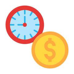 Time Is Money Flat Icon Design