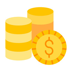 Coins Flat Icon Design