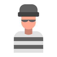 Criminal Flat Icon Design