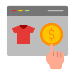 Online Payment Flat Icon Design