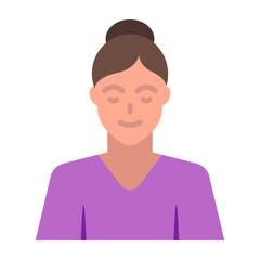 Fototapeta premium Female Avatar Flat Icon Design