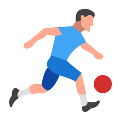 Obraz premium Football Player Flat Icon Design