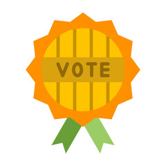 Vote Badge Flat Icon Design