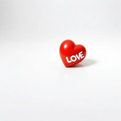 red heart on white background