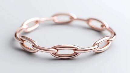 Naklejka premium Rose Gold Oval Chain Bracelet