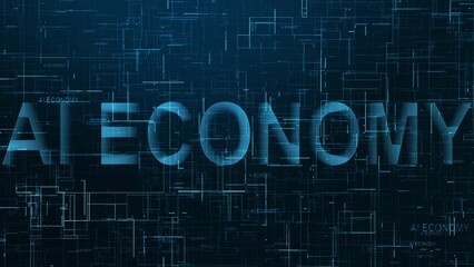 AI Economy text technology data line
