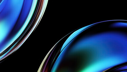 Abstract image wallpaper of two round bubbles next to each other diagonally against a black background