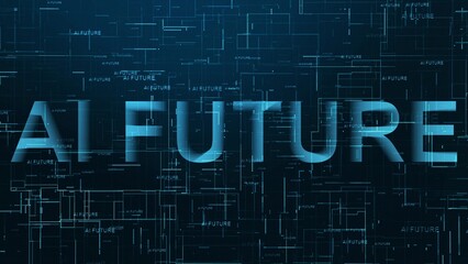AI Future text technology data line