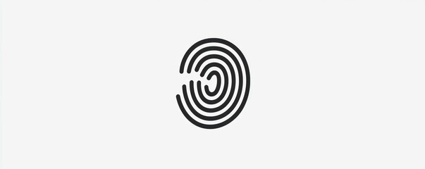 Minimalist design for a fingerprint sensor line icon, sleek and focused on security.