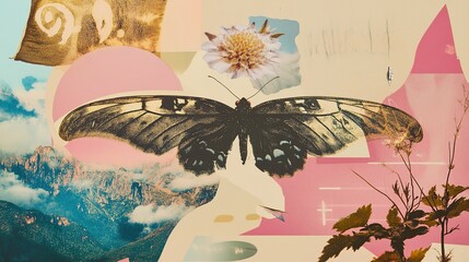 pop collage illustration Abstract creative retro but contemporary pop art collage concept Generative AI