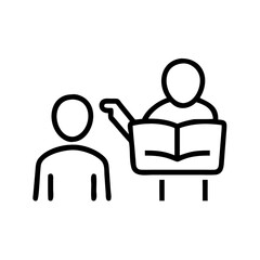 Elegant Tutoring Icon Line Art, A Minimalist Design for Education and Learning Theme