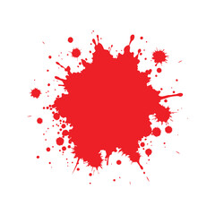 red ink splatter on white background, blood splatter, Red paint splash