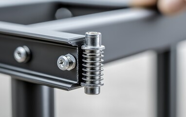 Close-up of a metal connector showcasing modern engineering design.