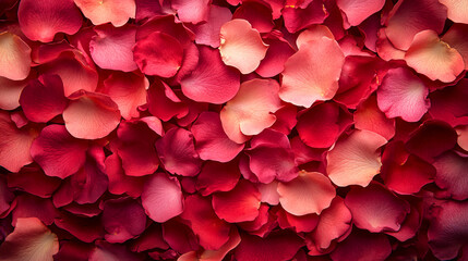 flower Pink and red rose petals on background giving beautiful close up petals