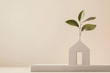 Minimalist House with Green Leaves - Simple Architecture Design