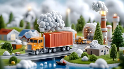 Futuristic logistic hub showcasing advanced transportation optimization systems and seamless by modern technology and automation for efficient distribution and supply chain management