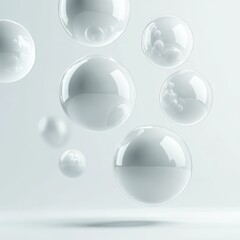 Floating 3D Abstract Spheres in Air