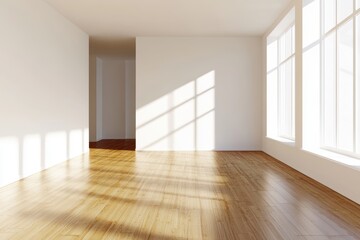 Fototapeta premium Modern Interior with Empty Wall and Natural Light