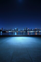 Obraz premium Night City Skyline with Distant Lights