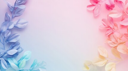 Obraz premium Soft Pastel Gradient Background with Floral Accents