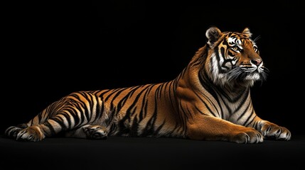 Fototapeta premium Tiger in Studio Shot on Black Background