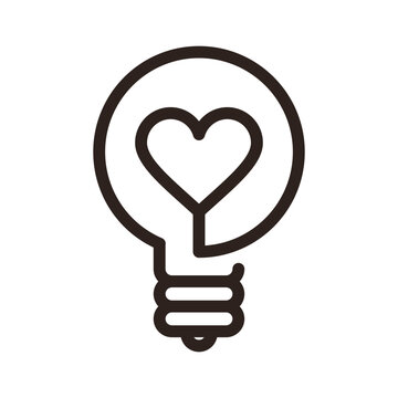 recommend clip art: Light bulb icon with heart sign, think love bulb idea, valentine light bulb
