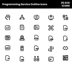 Programming Service Outline Icons (File type SVG)