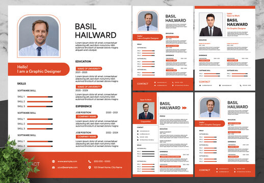 Orange And White Resume