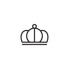 Fototapeta premium A minimalist line drawing of a classic crown with three rounded arches and a central orb atop.