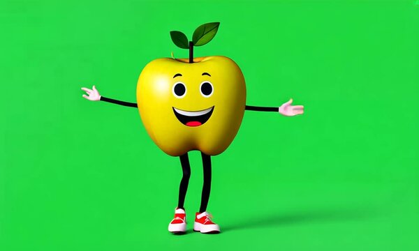 Apple cute dance, green screen