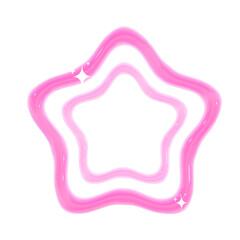 Cute 3d glossy pink star illustration