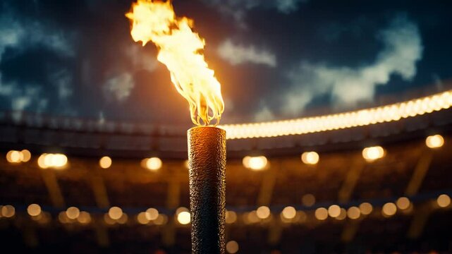 Torch at Stadium, flame, sport, athletics, competition, championship