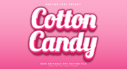 Cotton Candy 3d editable text effect Template suitable for Sweet food products