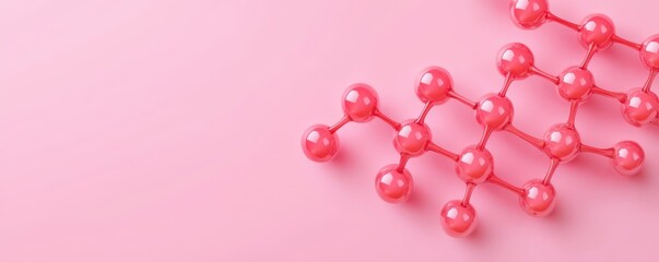 Obraz premium Floating collagen peptides in a bright, clean space, perfect for showcasing beauty and wellness products.