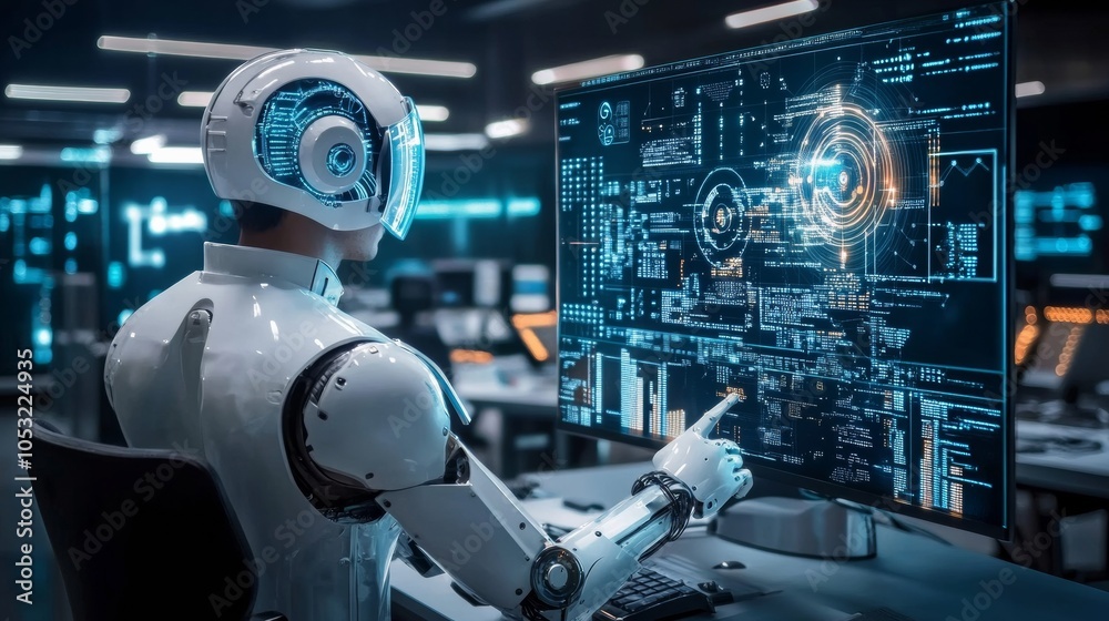 Wall mural concept of information technologies and computer engineering.