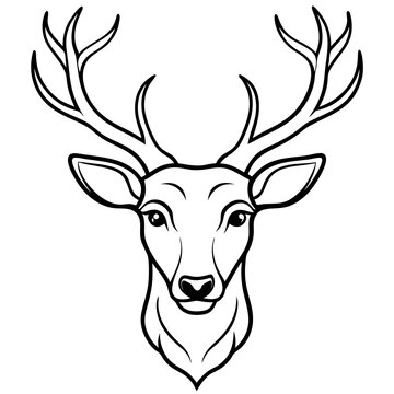 recommend clip art: Elegant Deer Head with Minimalist Antlers
