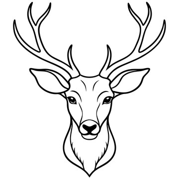 recommend clip art: Elegant Deer Head with Minimalist Antlers