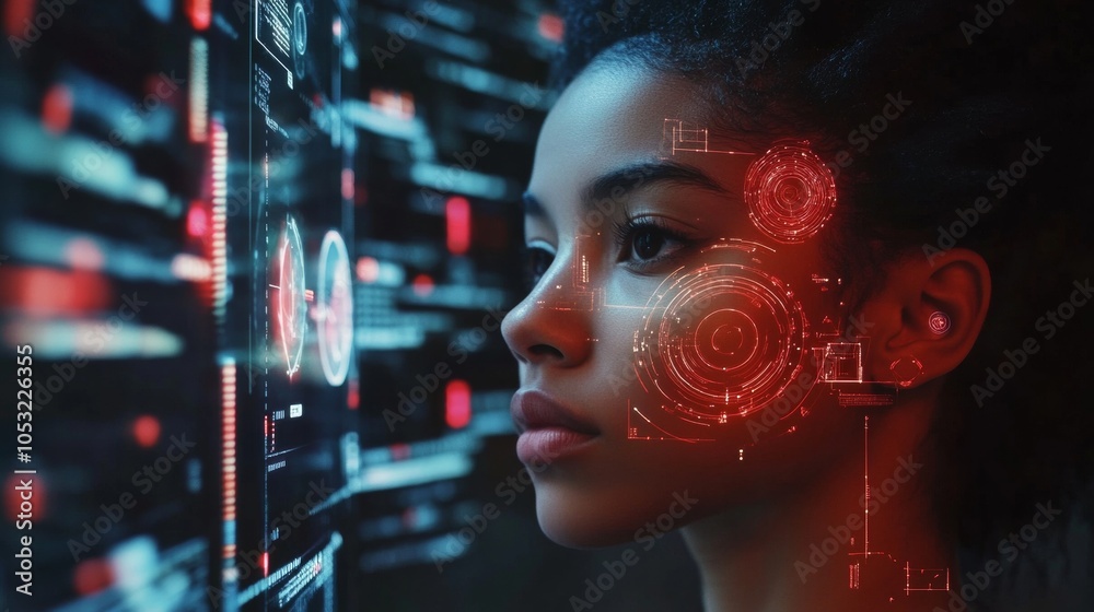 Wall mural concept of information technologies and computer engineering.