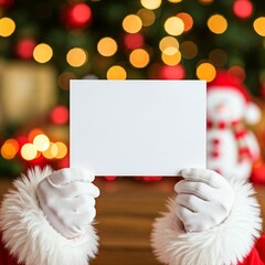 Obraz premium christmas card with santa hat