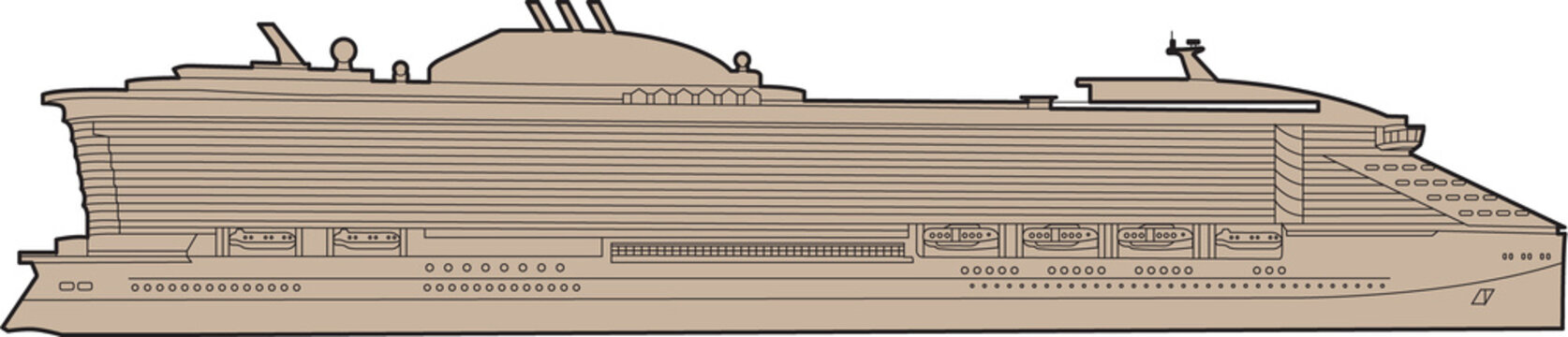 tan cruise ship side view clip art preview