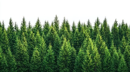 Fototapeta premium Green trees in the forest isolated on white background